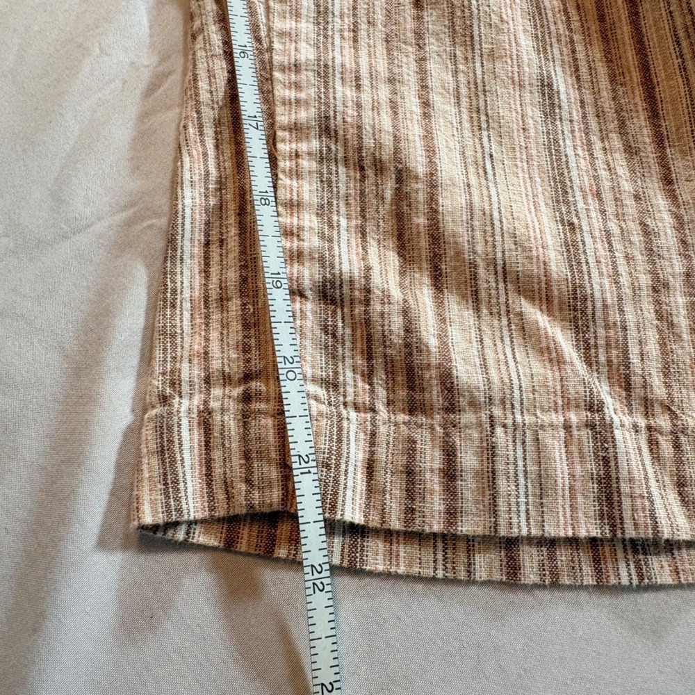 Lee Striped Linen Blend Capri Pants Womens 14 Medium Relaxed Boho Cropped - Picture 7 of 8